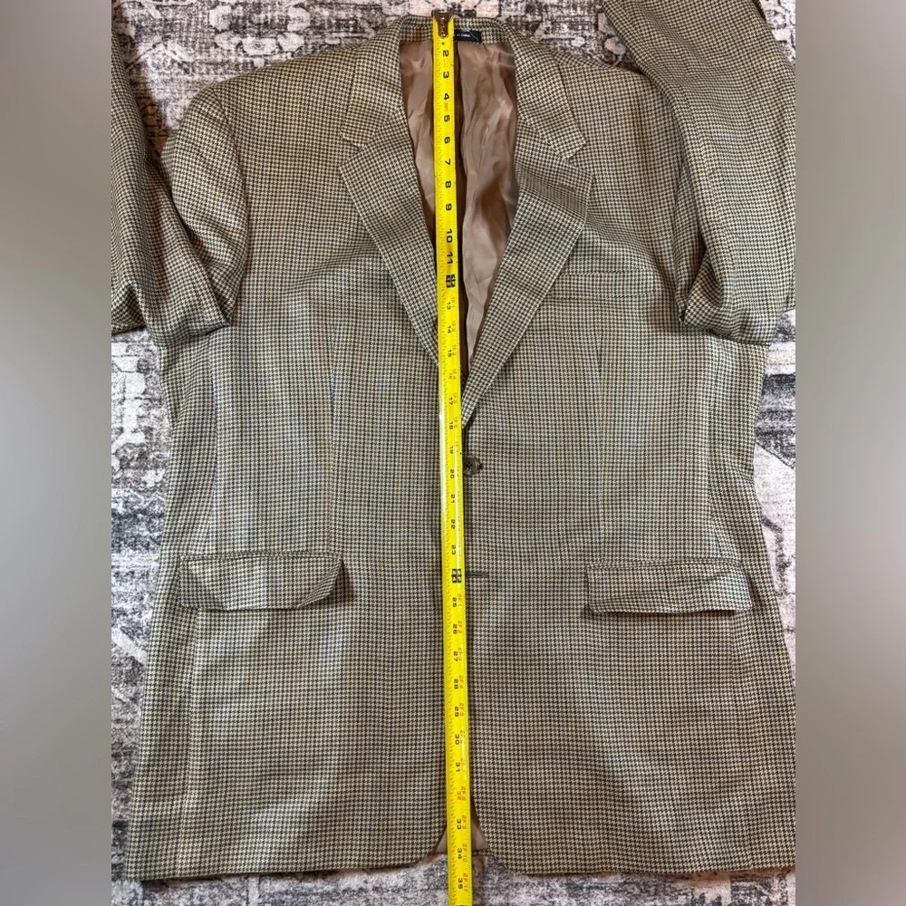 Chaps 100% Silk‎ 2 Button Houndstooth Sport Coat Size 46L